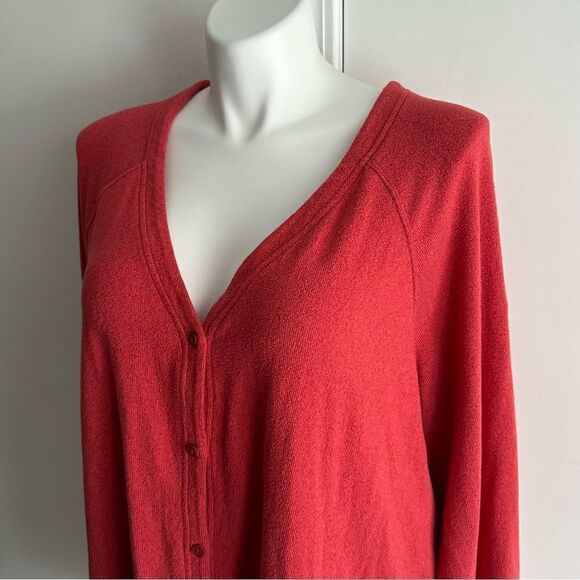 Salmon Buttom-up Cardigan Sweater, Size 3X, Columbia - Picture 4 of 8